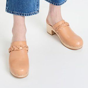 Loeffler Randall Mid Heel Clogs in 'Honey',  size: 8.5
